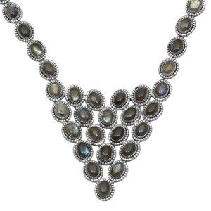 Natural Labradorite Necklace in Sterling Silver